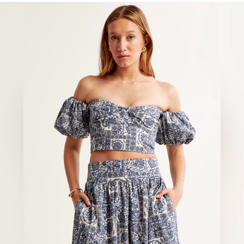 Abercrombie and Fitch crop top and maxi skirt matching set Size L